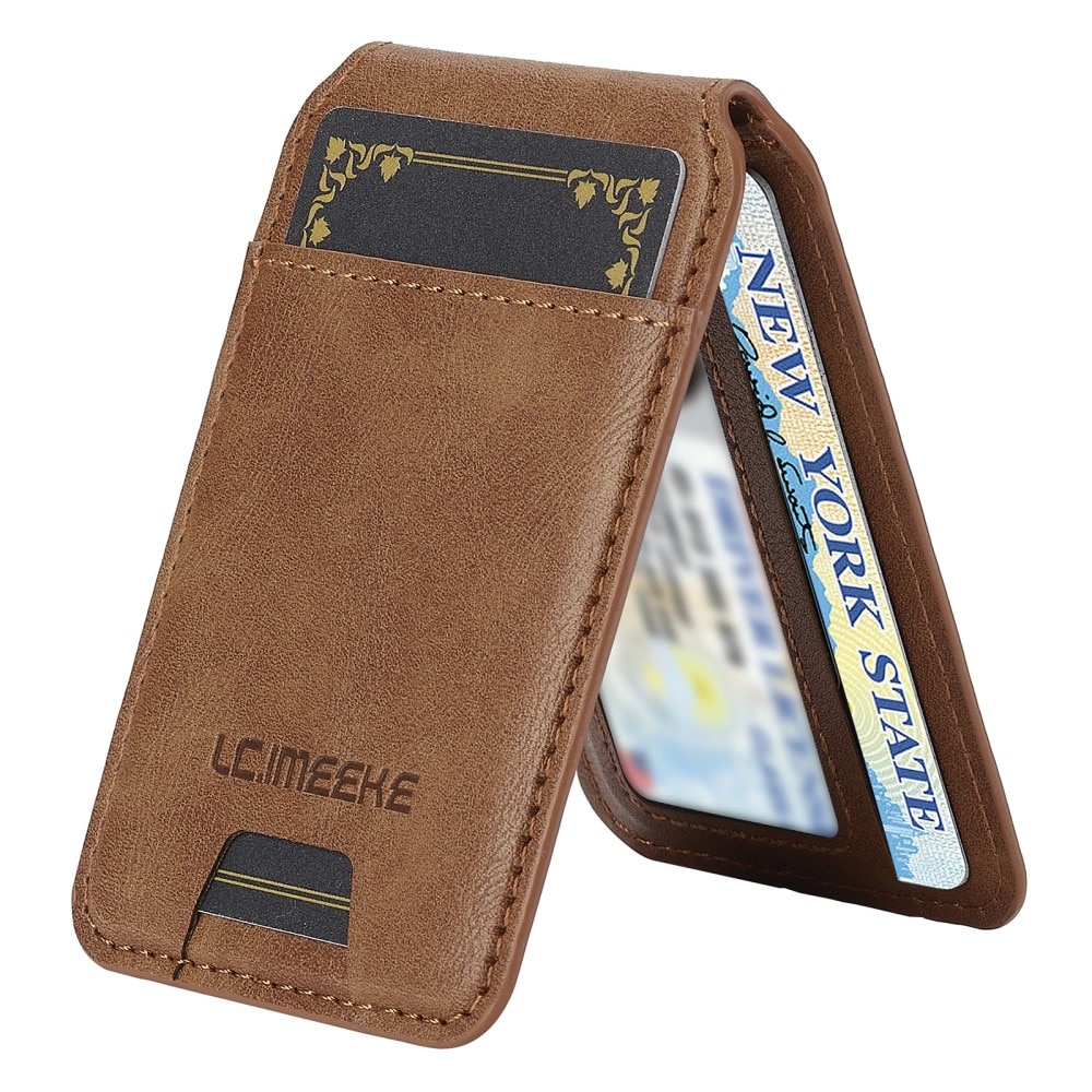 Porta carte RFID MagSafe con supporto cognac