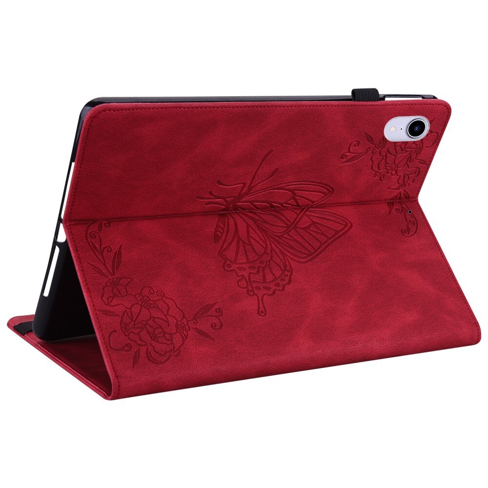 Custodia in pelle con farfalla Apple iPad Mini 7th Gen (2024) rosso