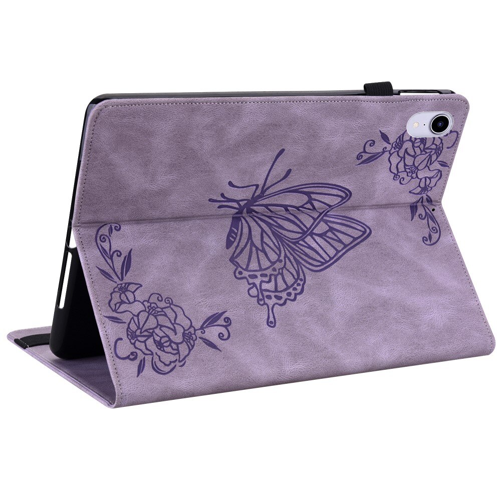 Custodia in pelle con farfalla Apple iPad Mini 7th Gen (2024) viola