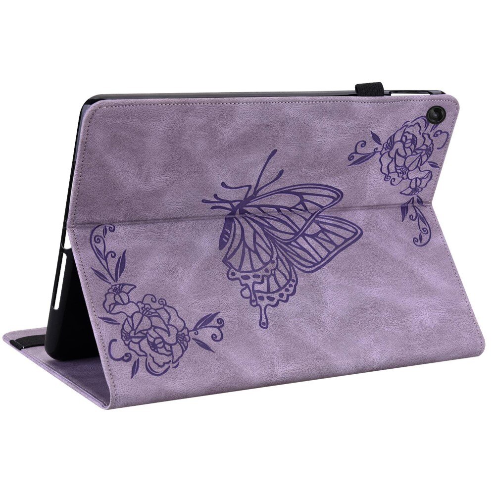 Custodia in pelle con farfalla Lenovo Tab M10 Plus (3rd gen) viola