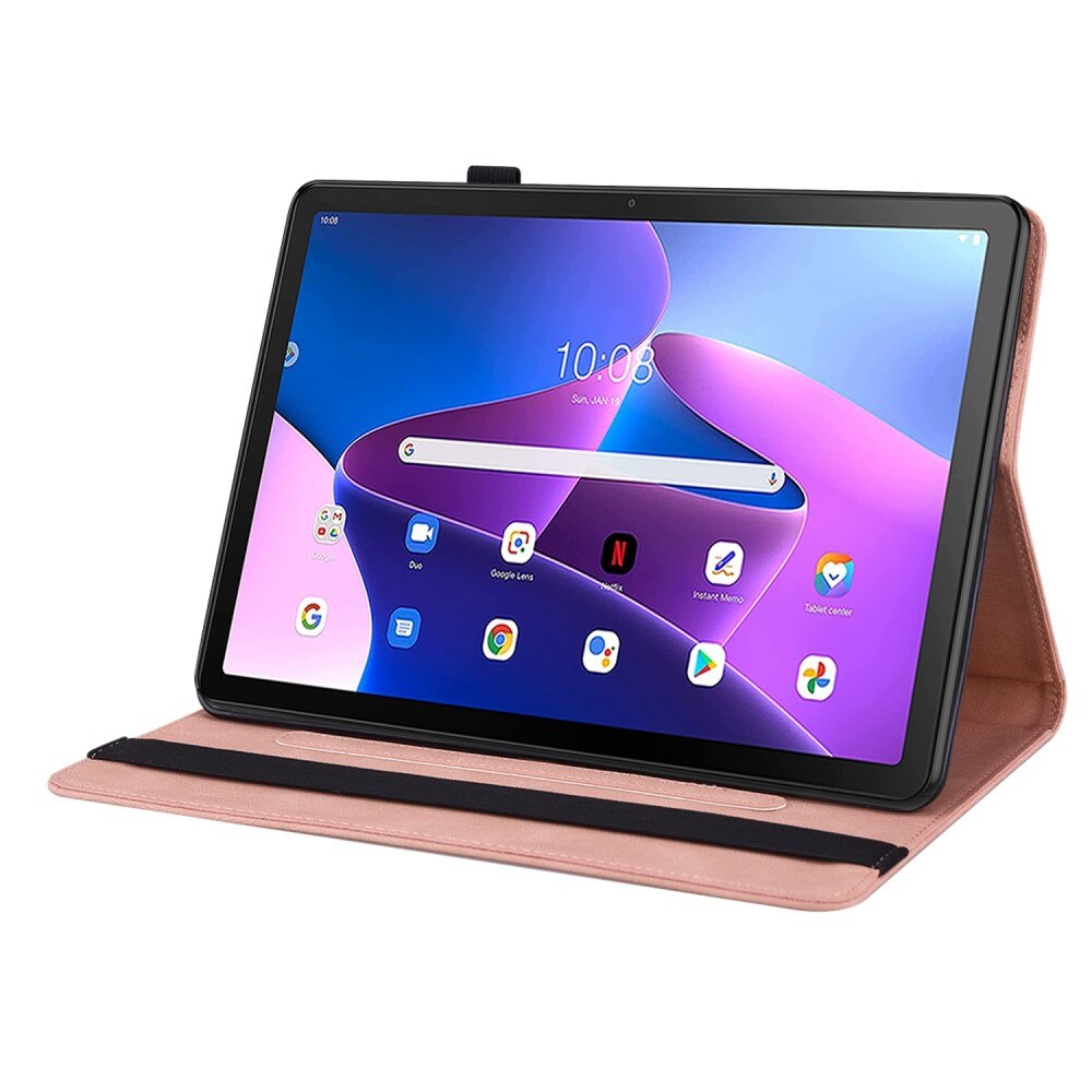 Custodia in pelle con farfalla Lenovo Tab M10 Plus (3rd gen) rosa