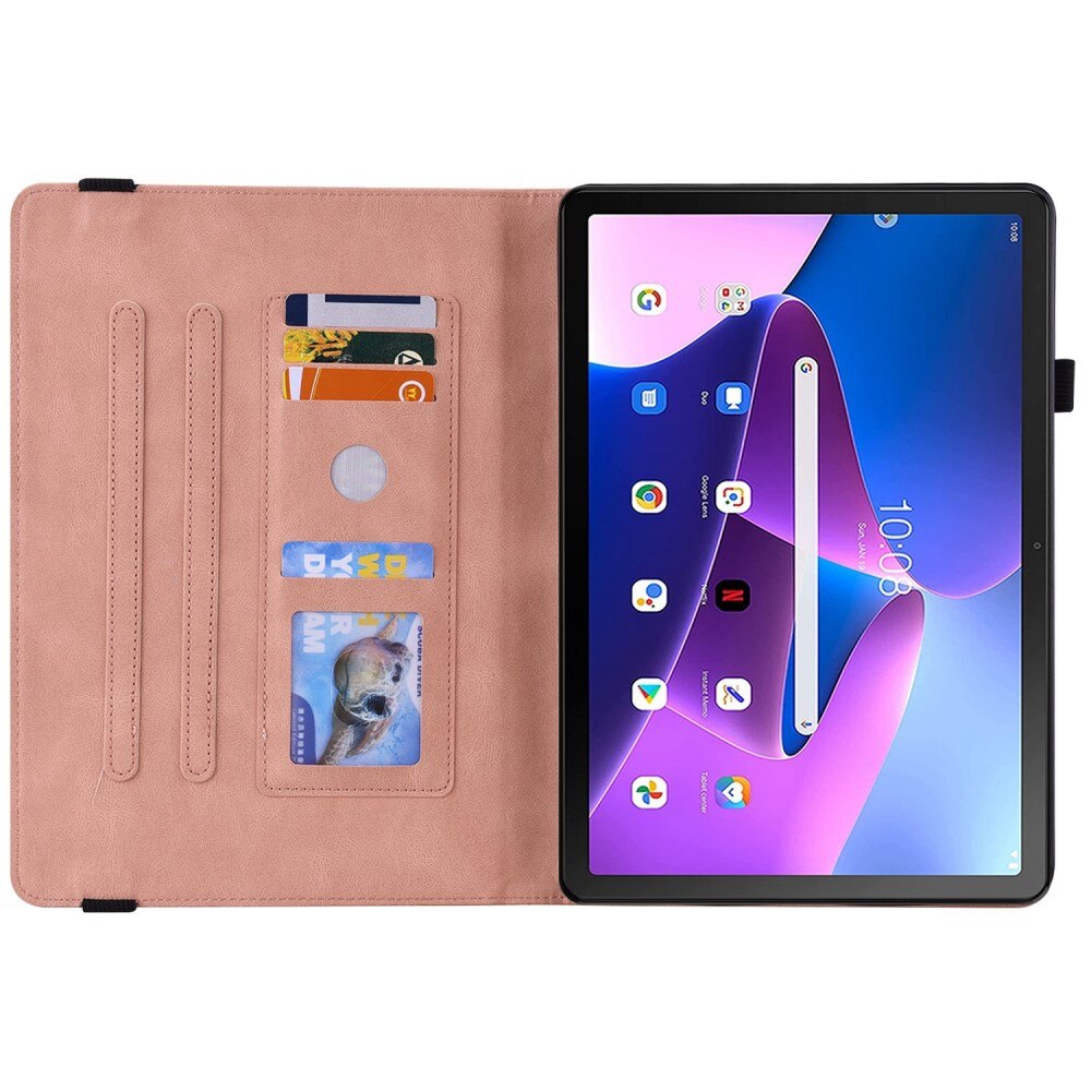 Custodia in pelle con farfalla Lenovo Tab M10 Plus (3rd gen) rosa