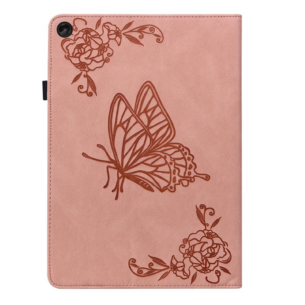 Custodia in pelle con farfalla Lenovo Tab M10 Plus (3rd gen) rosa