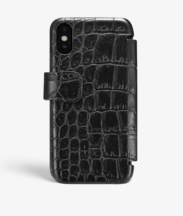 Cover portafoglio iPhone X/XS Lizard Black