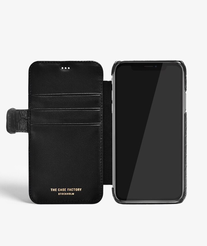 Cover portafoglio iPhone X/XS Lizard Black