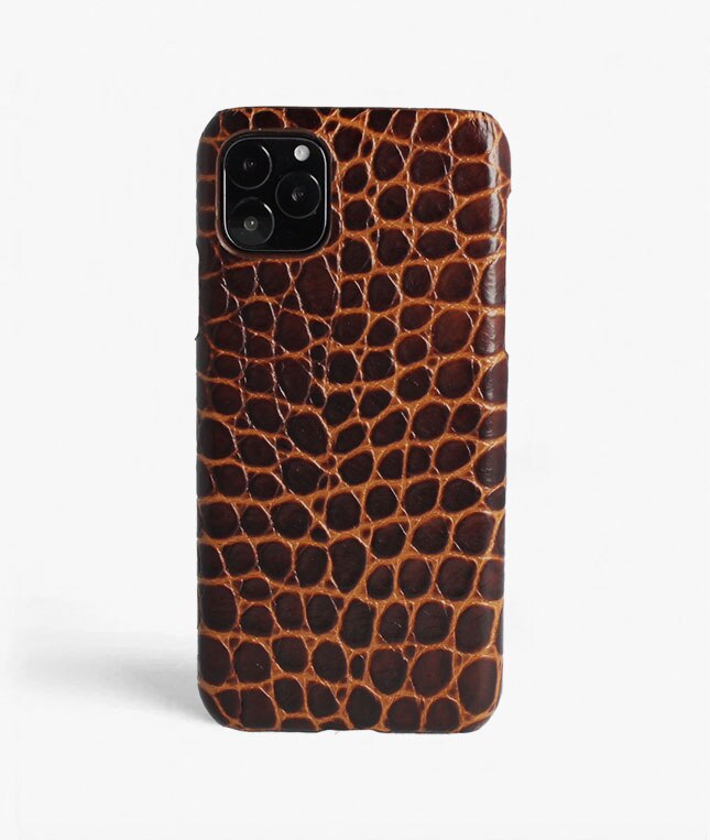 Cover iPhone 11 Pro Max Small Croco Marrone