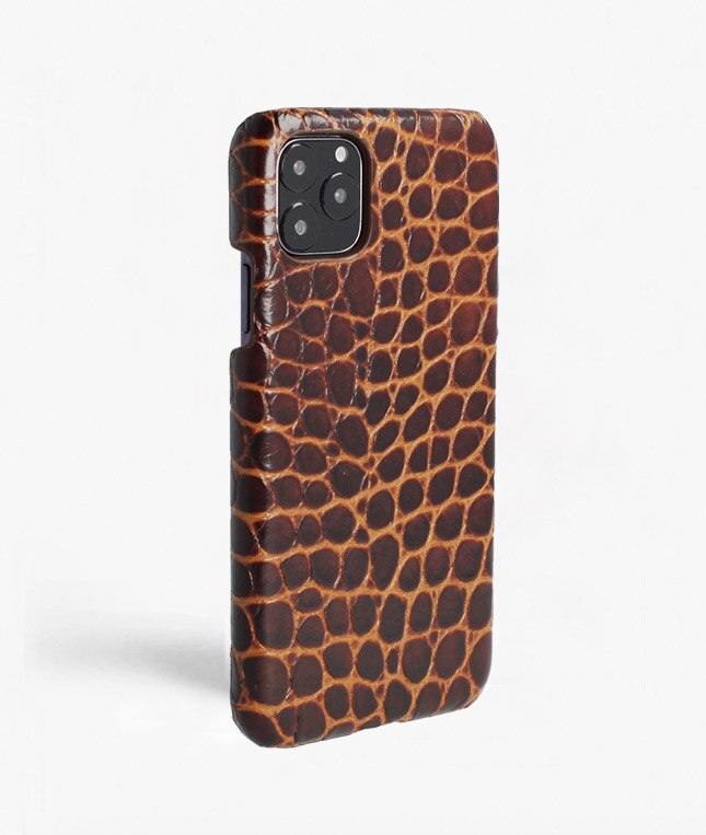 Cover iPhone 11 Pro Max Small Croco Marrone