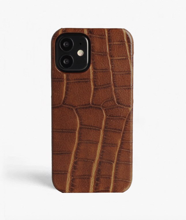 Cover iPhone 12 Mini Croco Marrone