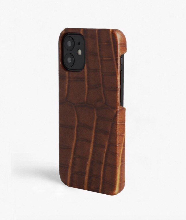 Cover iPhone 12 Mini Croco Marrone