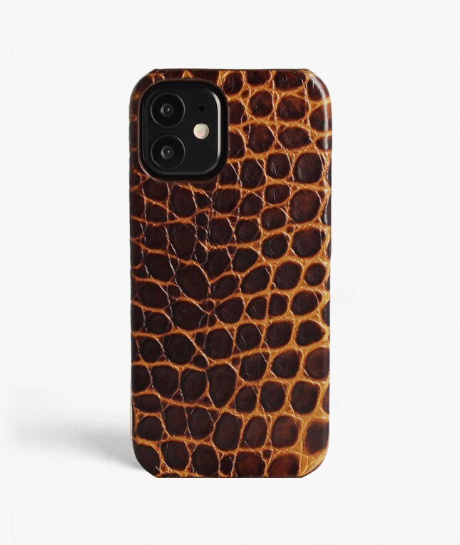 Cover iPhone 12 Mini Small Croco Marrone