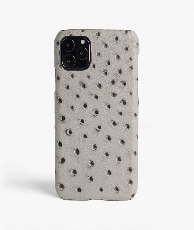 Cover iPhone 11 Pro Max Ostrich Grigio