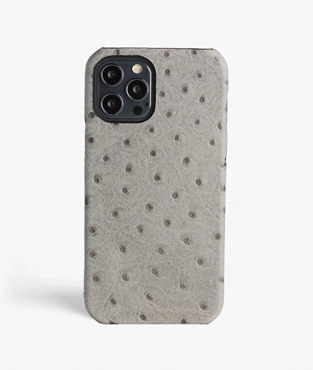 Cover iPhone 12 Pro Max Ostrich Grigio