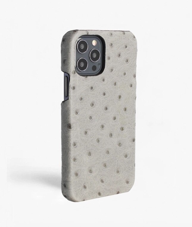 Cover iPhone 12 Pro Max Ostrich Grigio