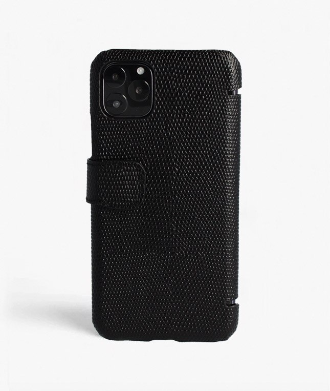 Cover portafoglio iPhone 11 Pro Max Lizard Black