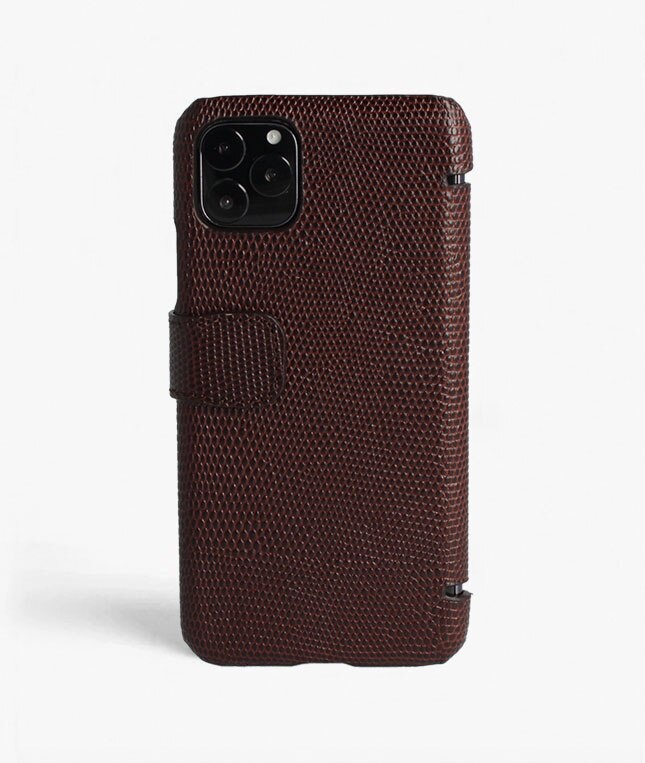 Cover portafoglio iPhone 11 Pro Max Lizard Brown