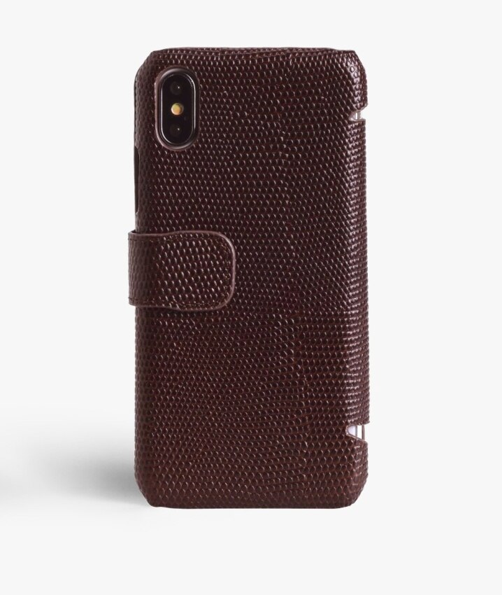 Cover portafoglio iPhone X/XS Lizard Brown