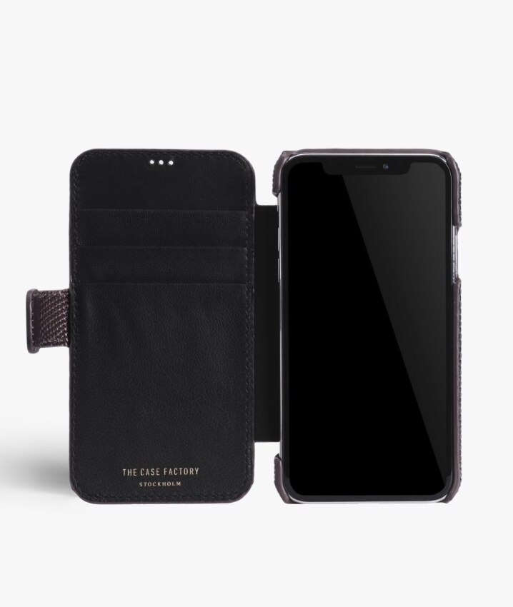 Cover portafoglio iPhone Xs Max Lizard Black