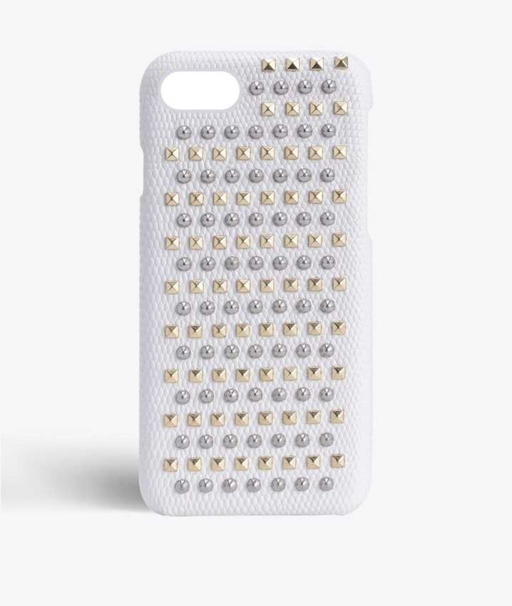 Cover iPhone 7 Mixed Studs Lizard White