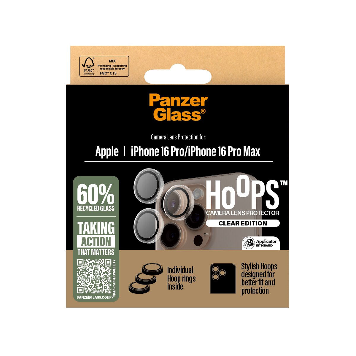 iPhone 16 Pro Max Hoops Camera Lens Protector Clear