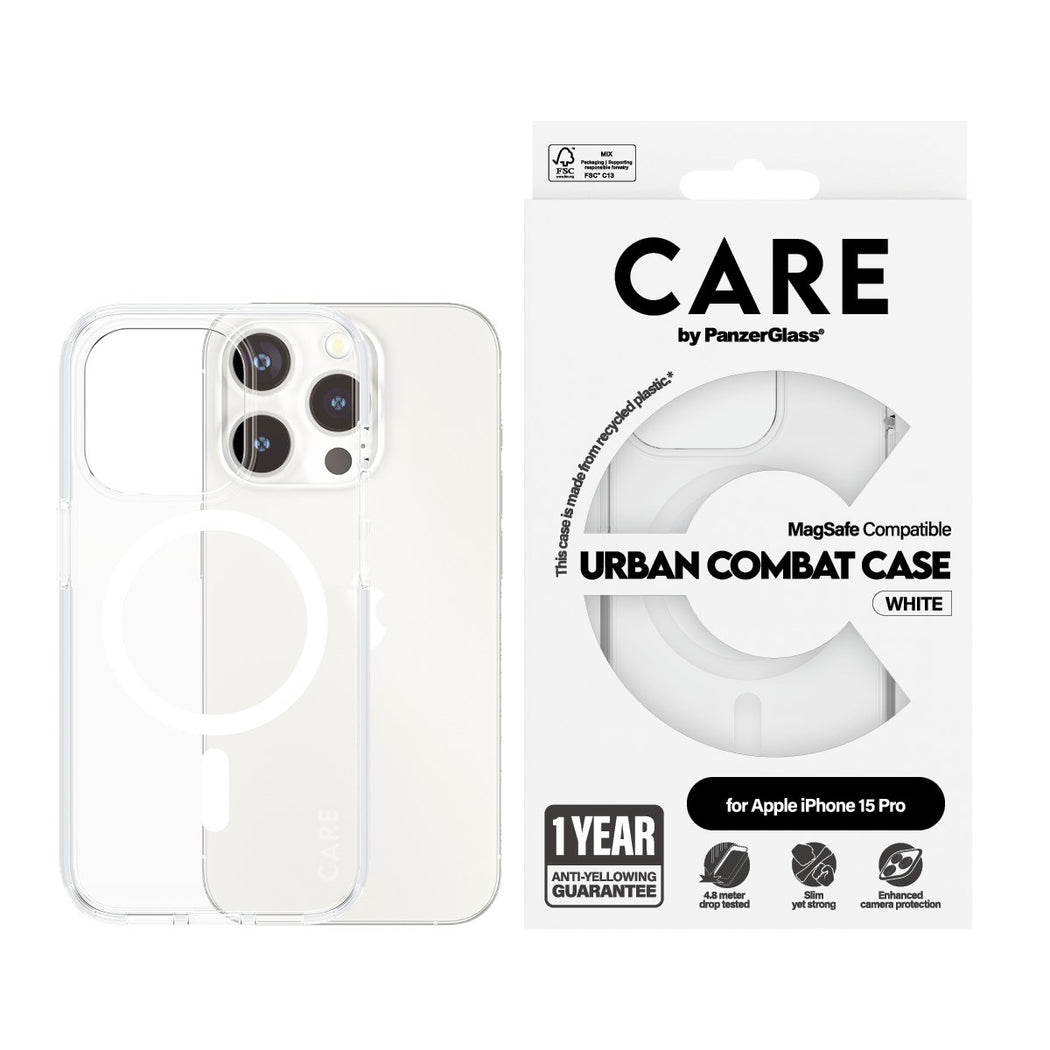 Urban Combat MagSafe Cover iPhone 15 Pro trasparente