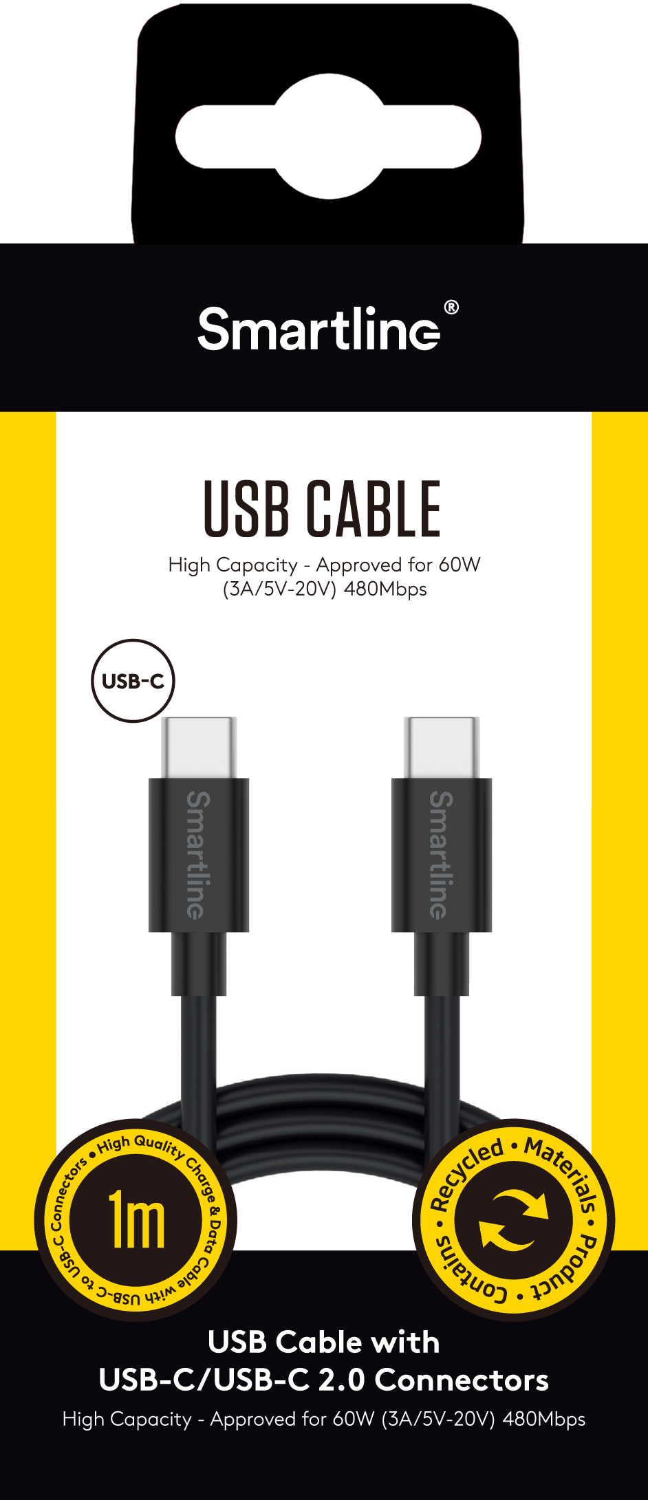 Cavo da USB-C a USB-C 1 metro, nero