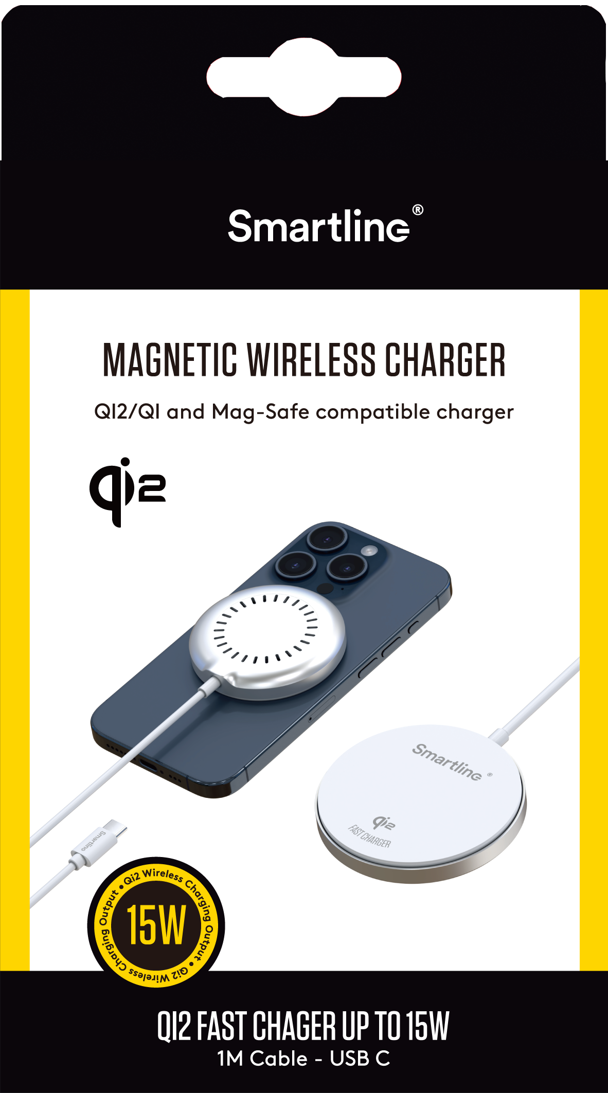 Wireless Qi2 Magnetic 15W Bianco