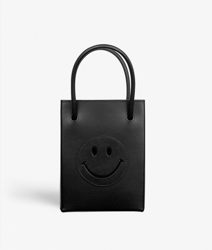 Essential Crossbody Borsa Smiley Vegetable Tanned Black