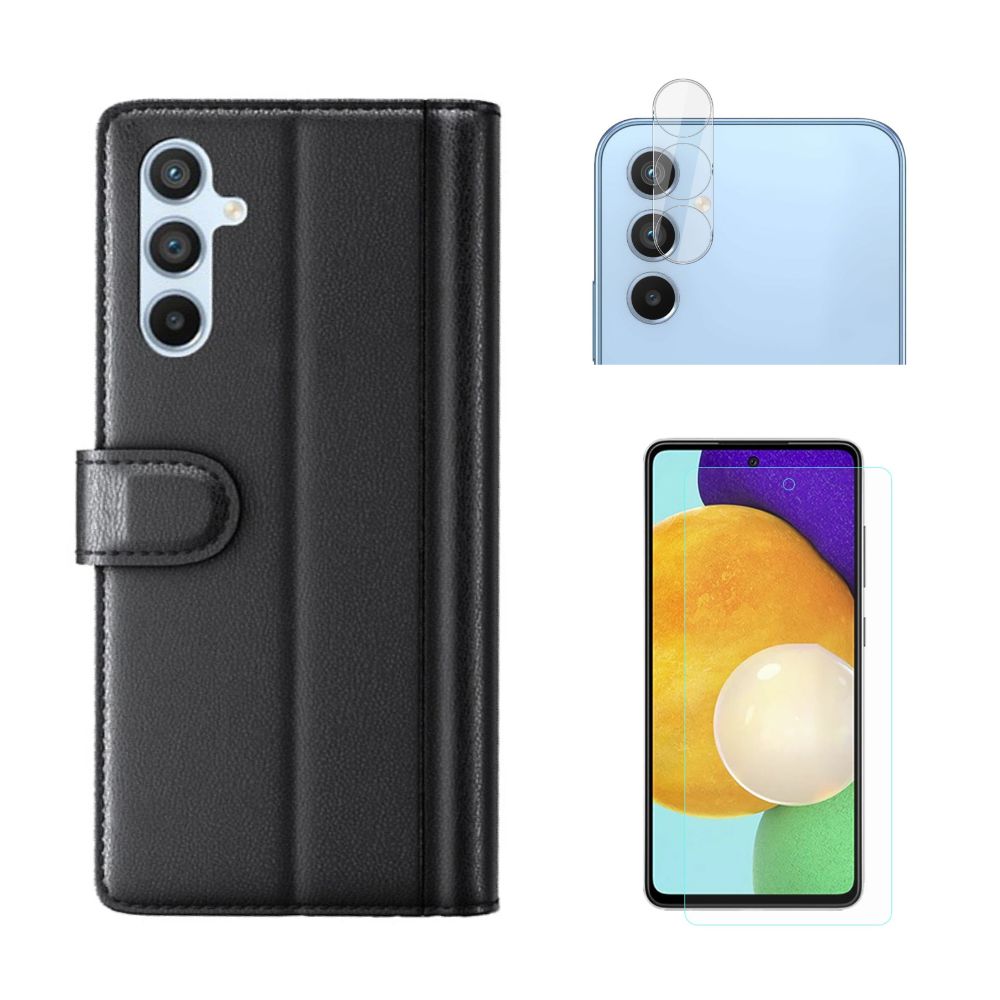 Kit per Samsung Galaxy A54: Cover portafoglio, proteggischermo e prottegilente