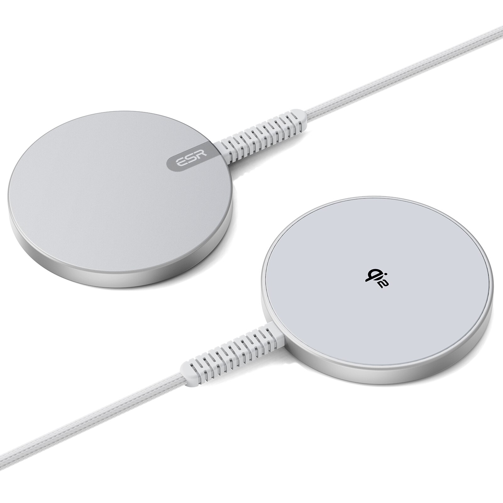 HaloLock Mini Qi2 MagSafe Magnetic Wireless Charger d'argento