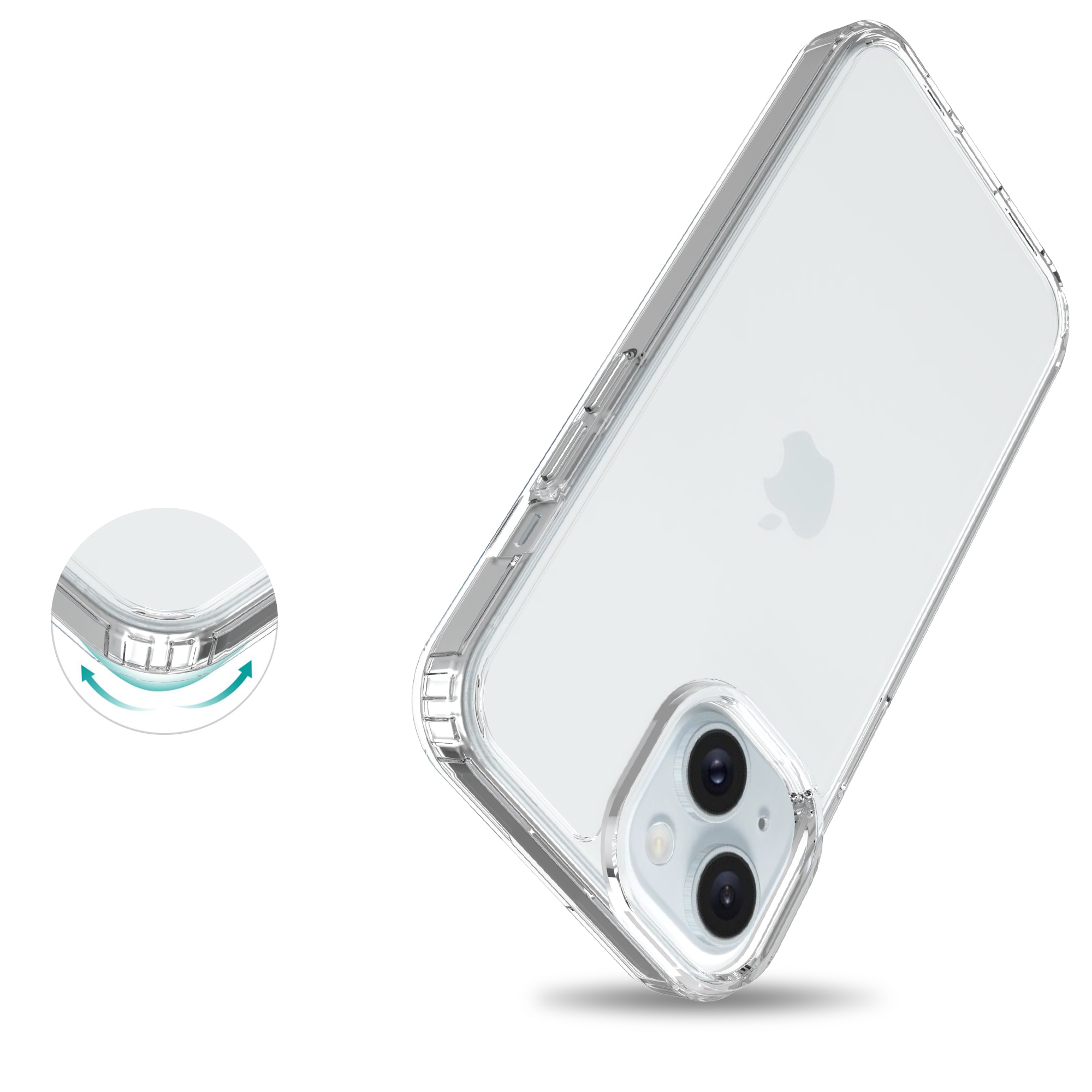 Cover ibride per iPhone 15 trasparente