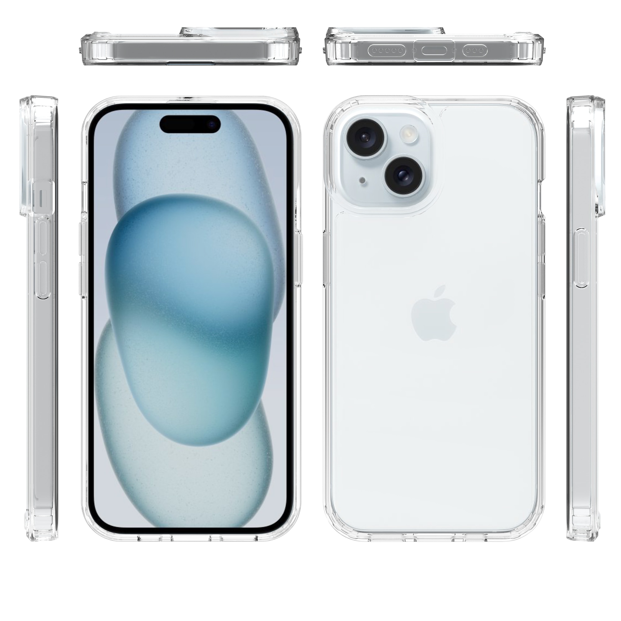 Cover ibride per iPhone 15 trasparente