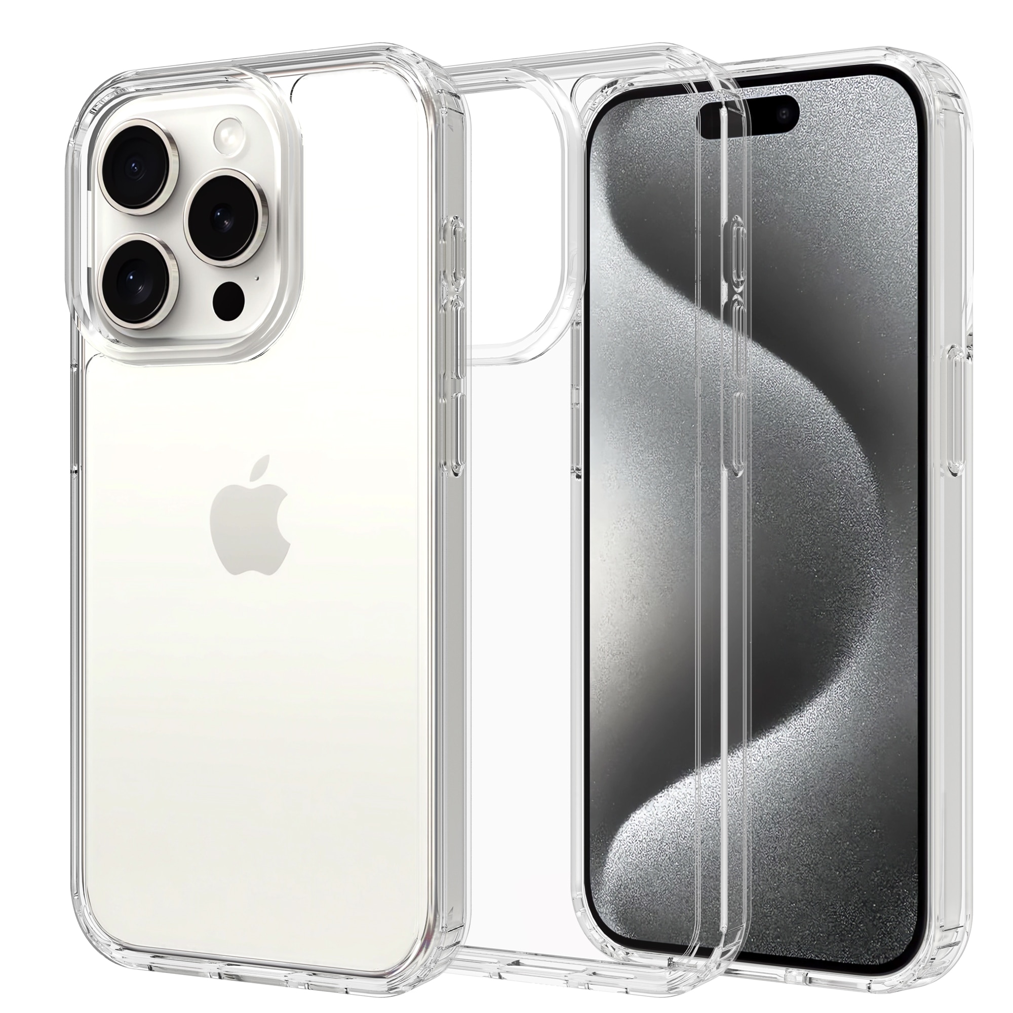 Cover ibride per iPhone 15 Pro trasparente