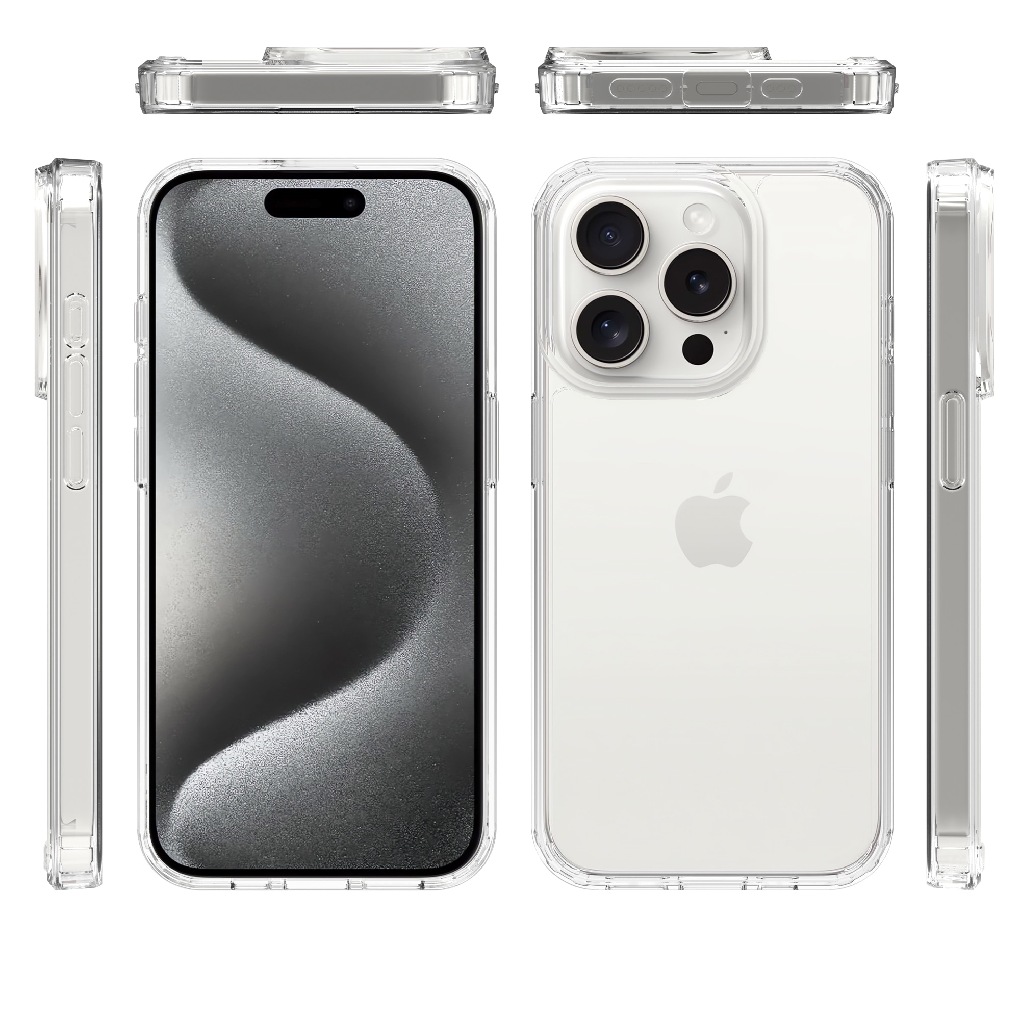 Cover ibride per iPhone 15 Pro trasparente