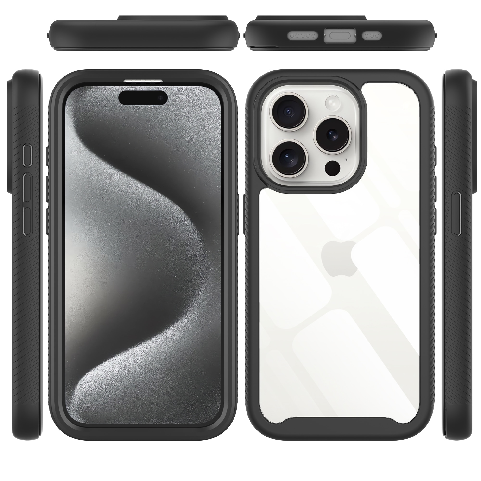 Cover Full Protection iPhone 15 Pro nero