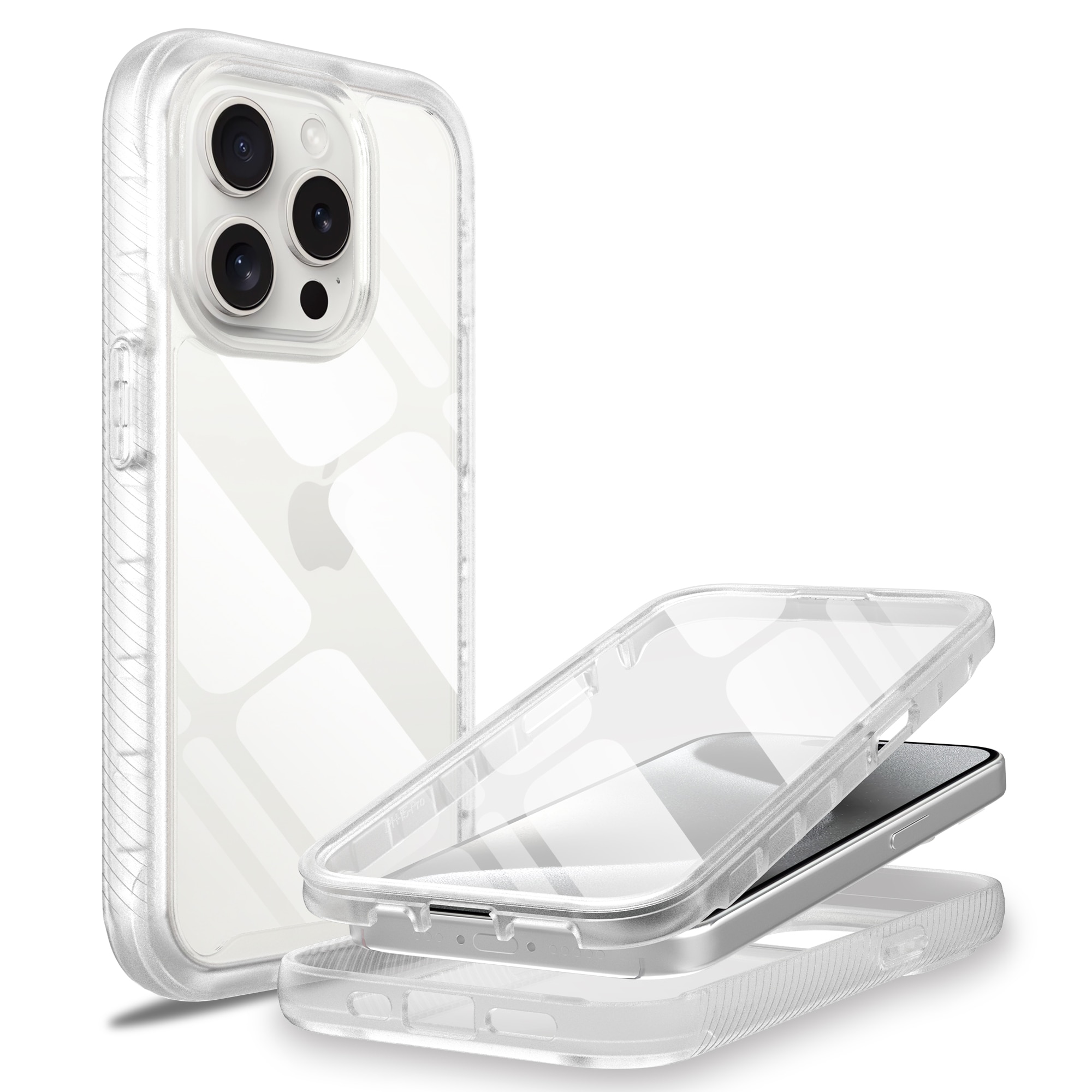 Cover Full Protection iPhone 15 Pro trasparente