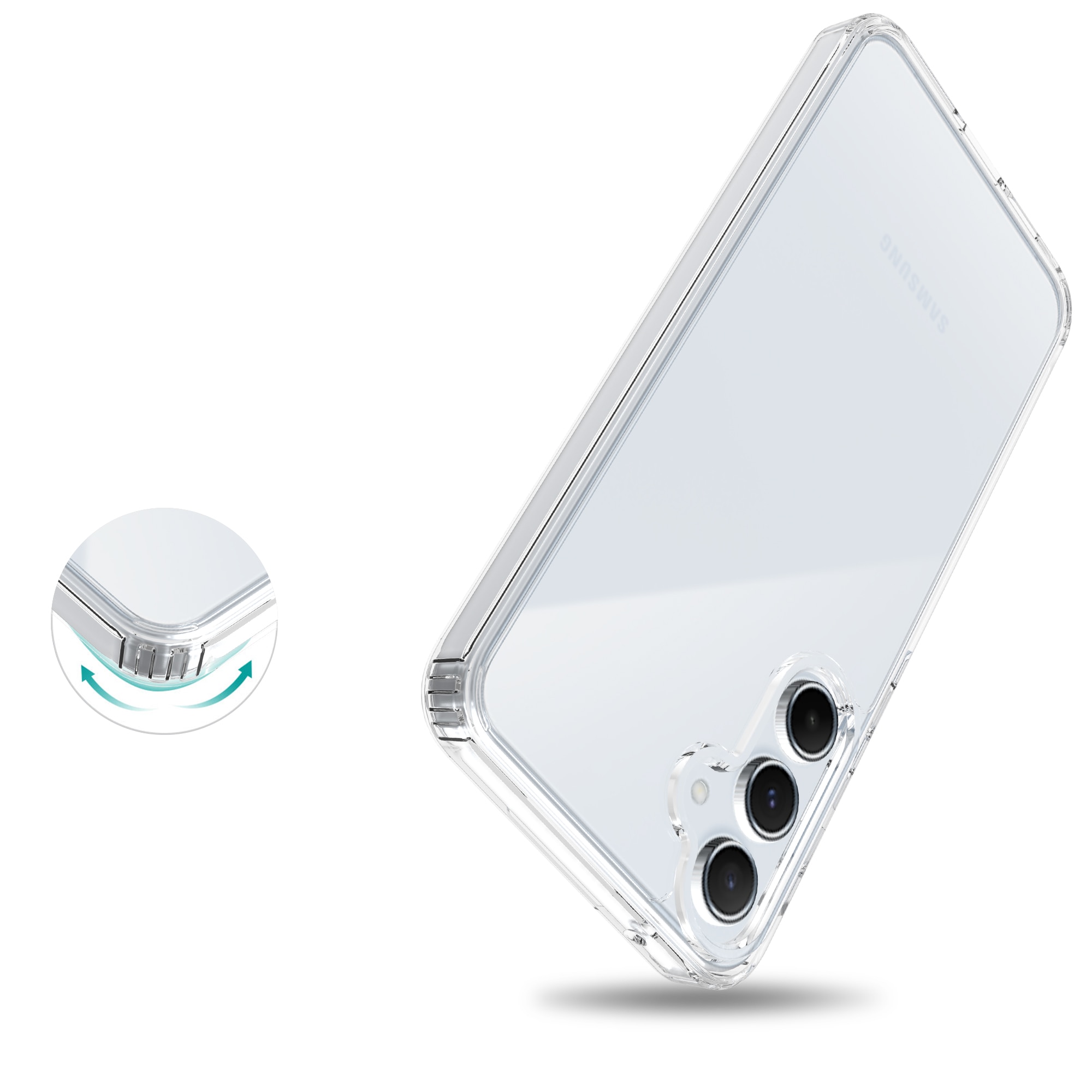 Cover ibride per Samsung Galaxy A55 trasparente