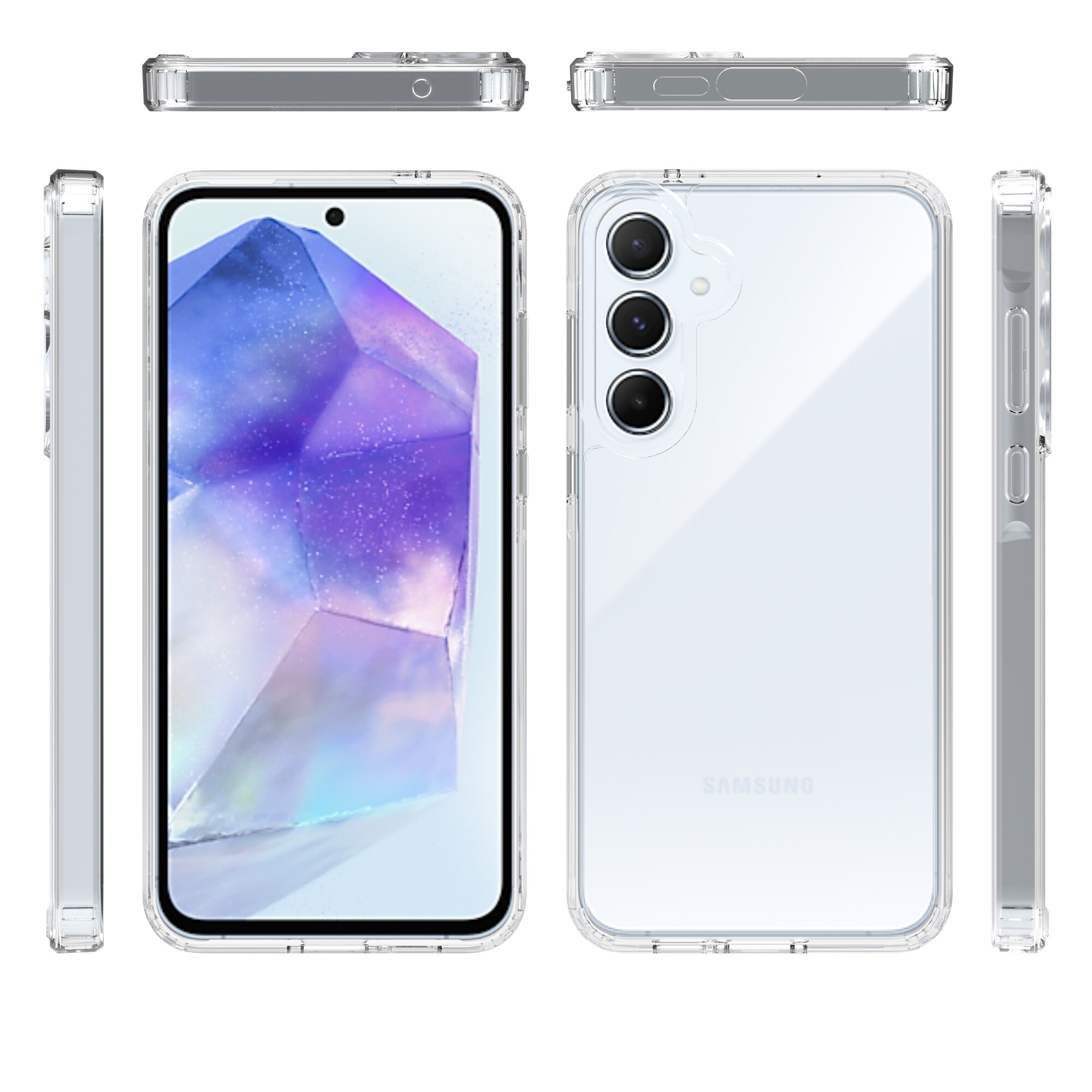 Cover ibride per Samsung Galaxy A55 trasparente