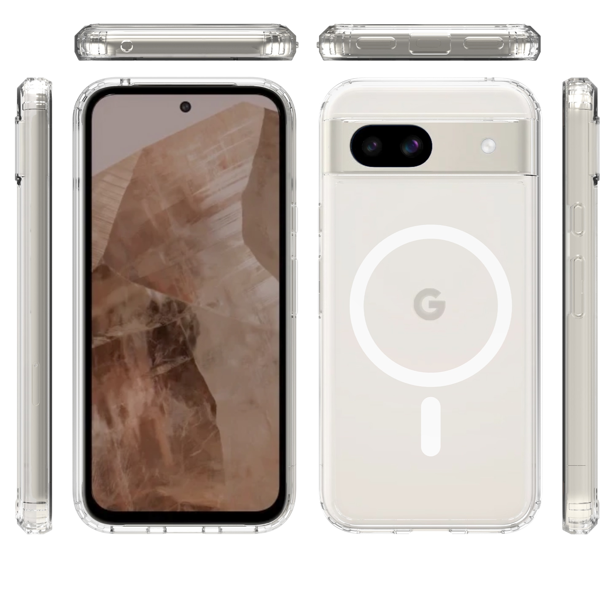 Cover ibride con MagSafe Google Pixel 8a trasparente