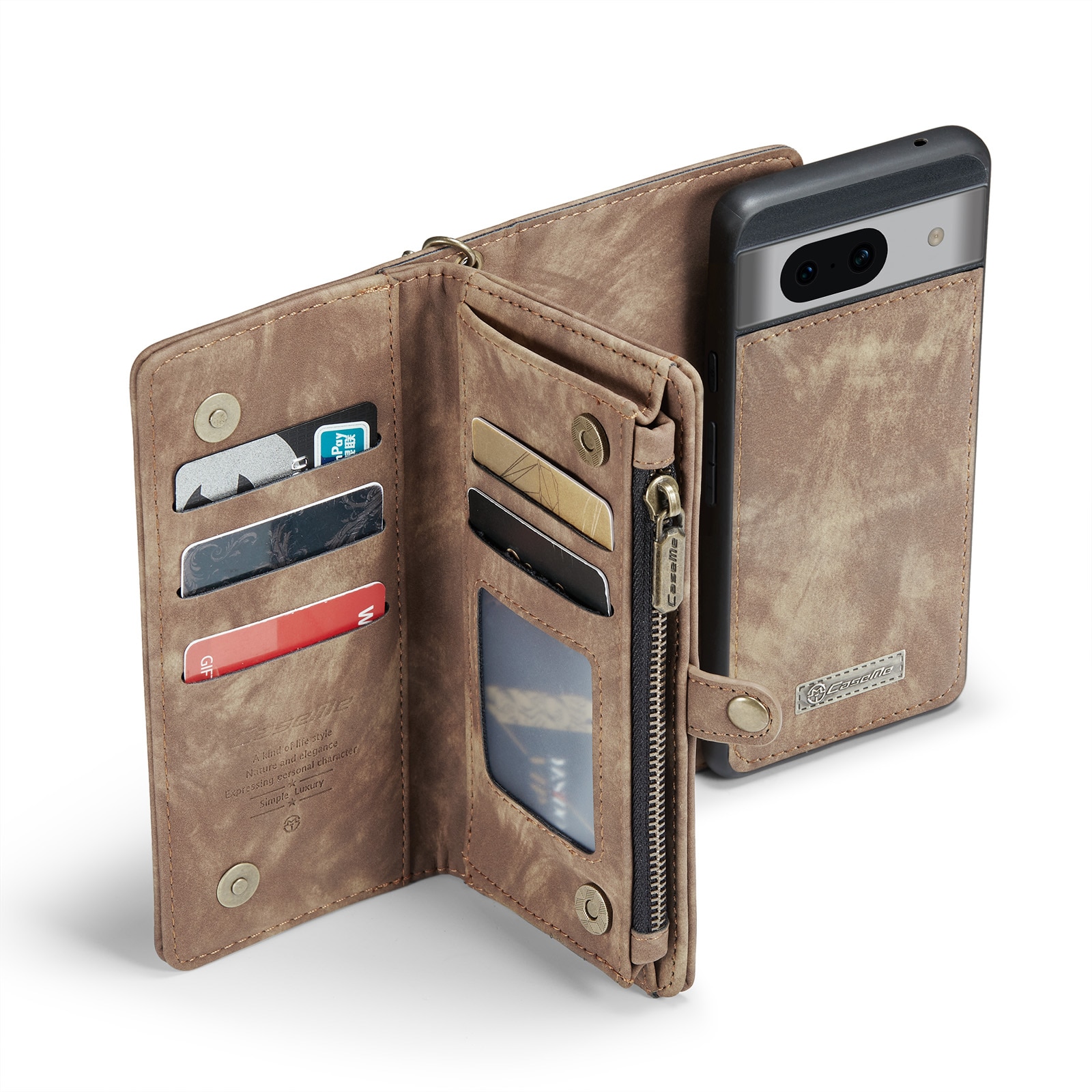 Cover portafoglio Multi-Slot Google Pixel 8a marrone