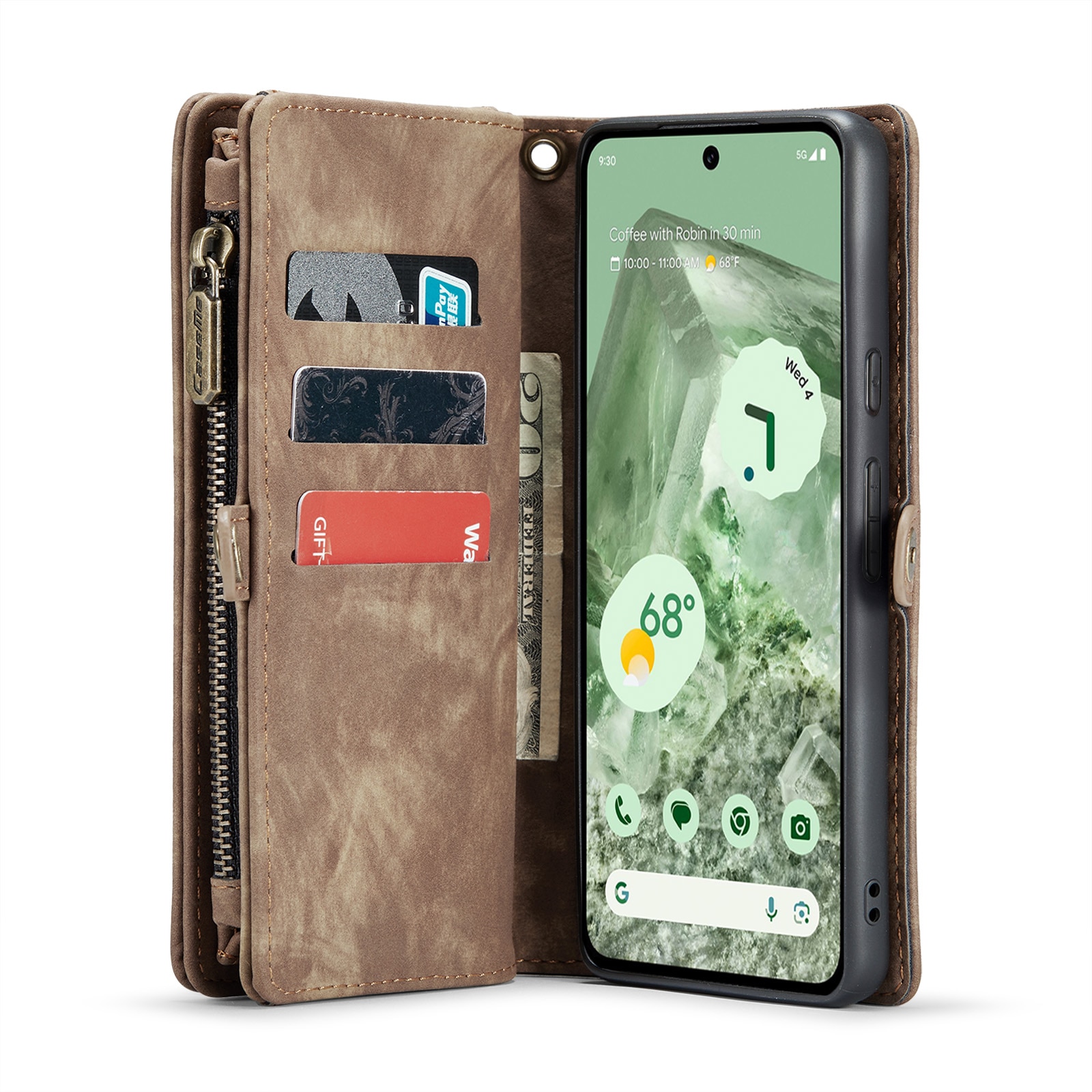 Cover portafoglio Multi-Slot Google Pixel 8a marrone