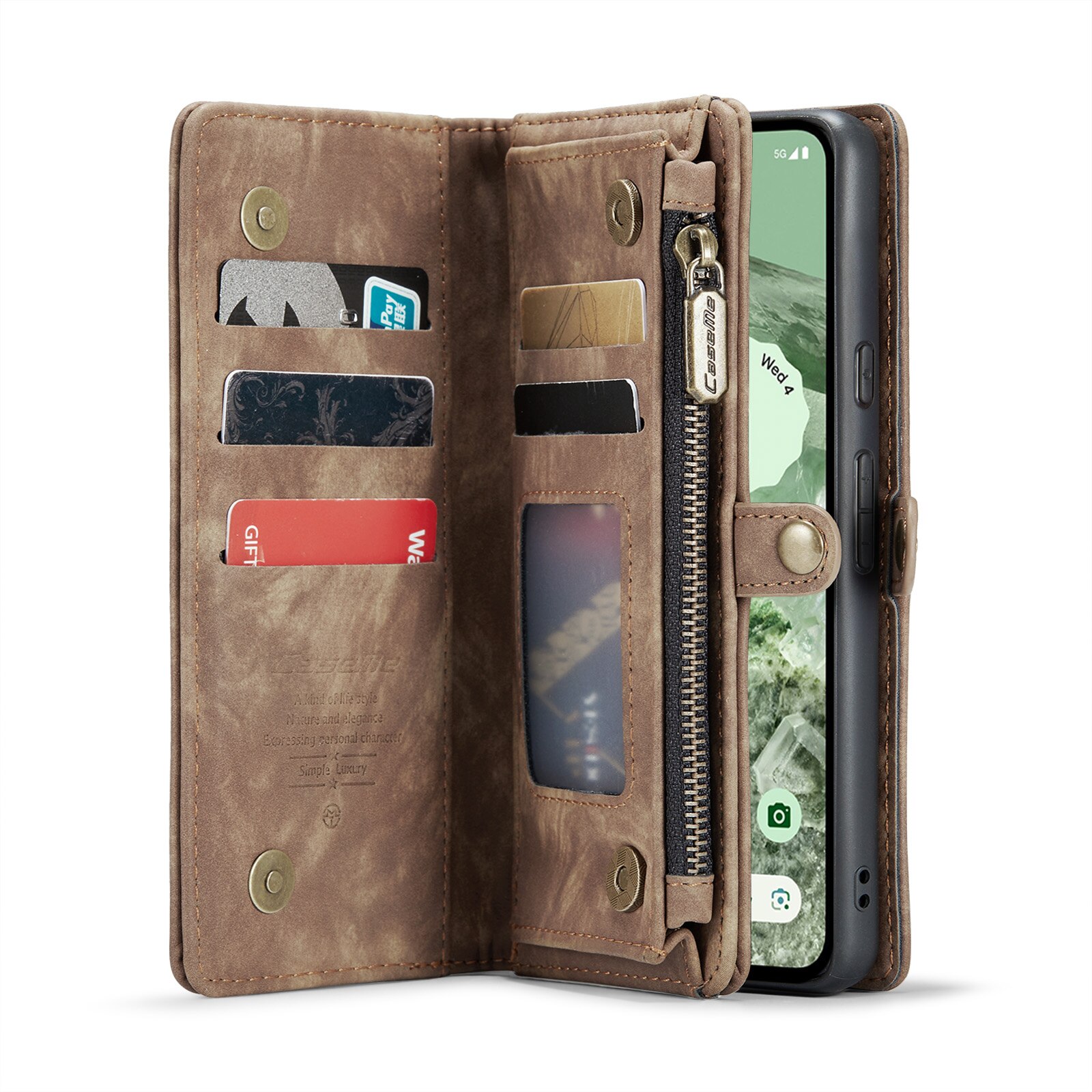 Cover portafoglio Multi-Slot Google Pixel 8a marrone