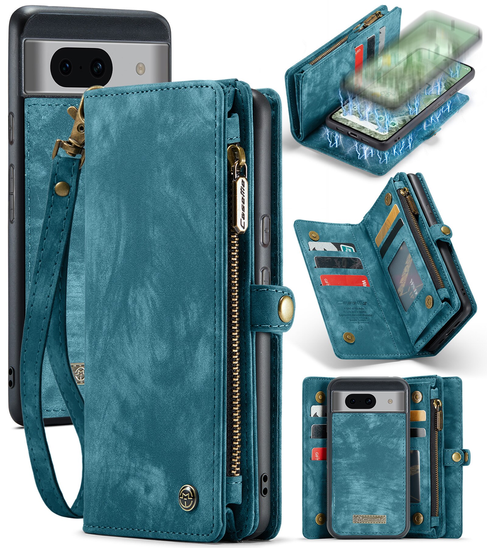 Cover portafoglio Multi-Slot Google Pixel 8a blu