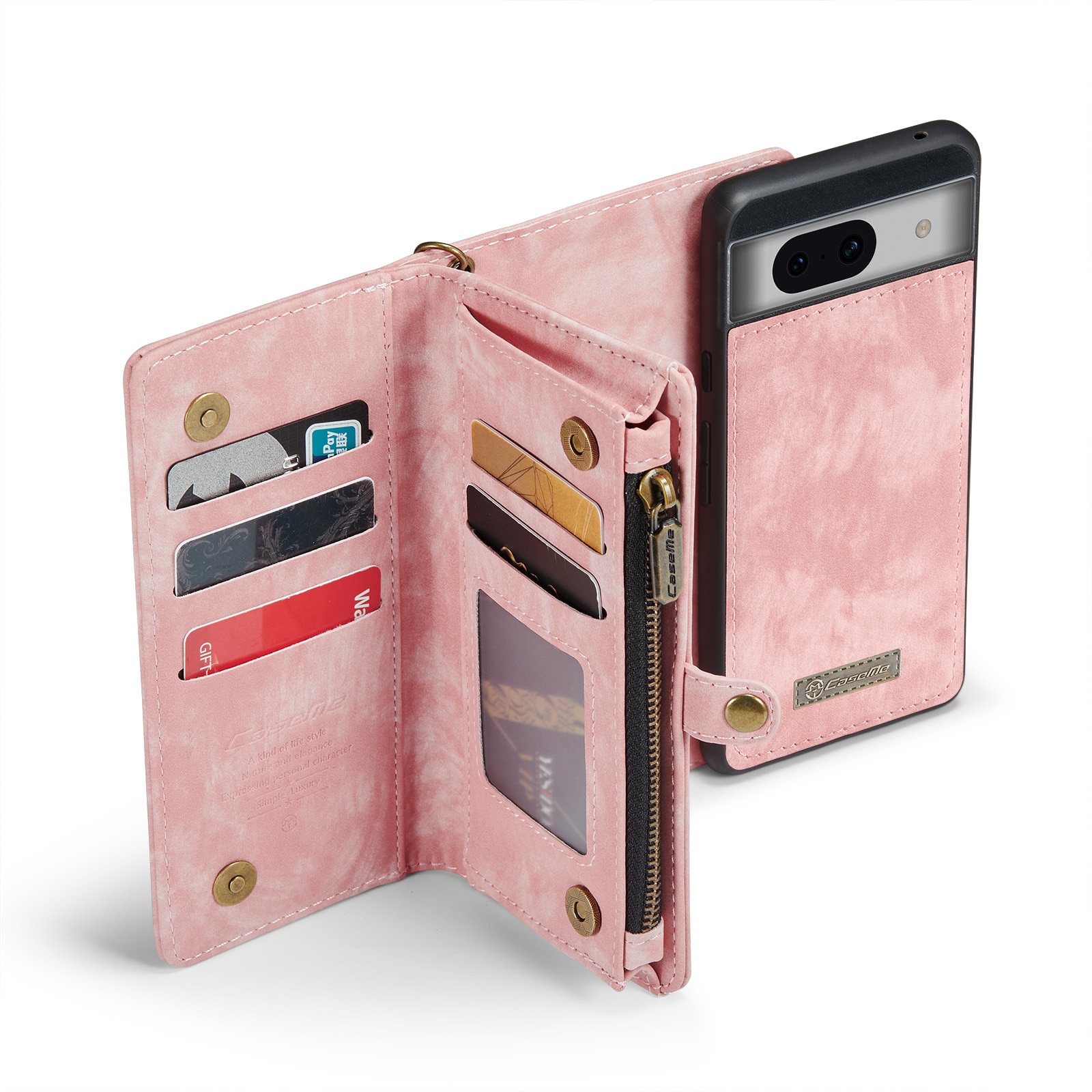 Cover portafoglio Multi-Slot Google Pixel 8a rosa