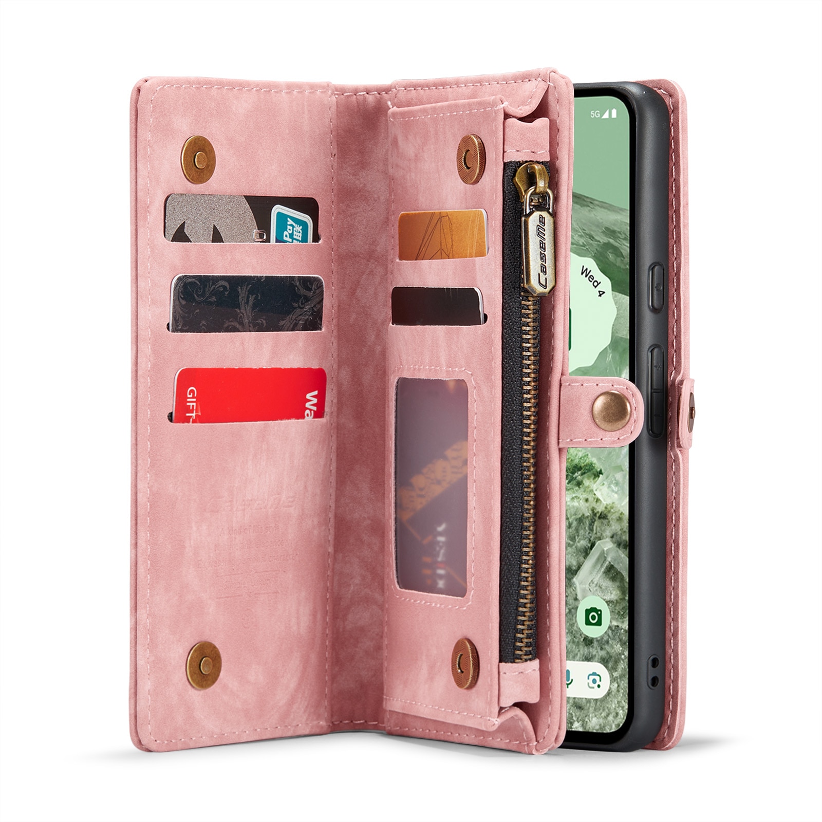 Cover portafoglio Multi-Slot Google Pixel 8a rosa