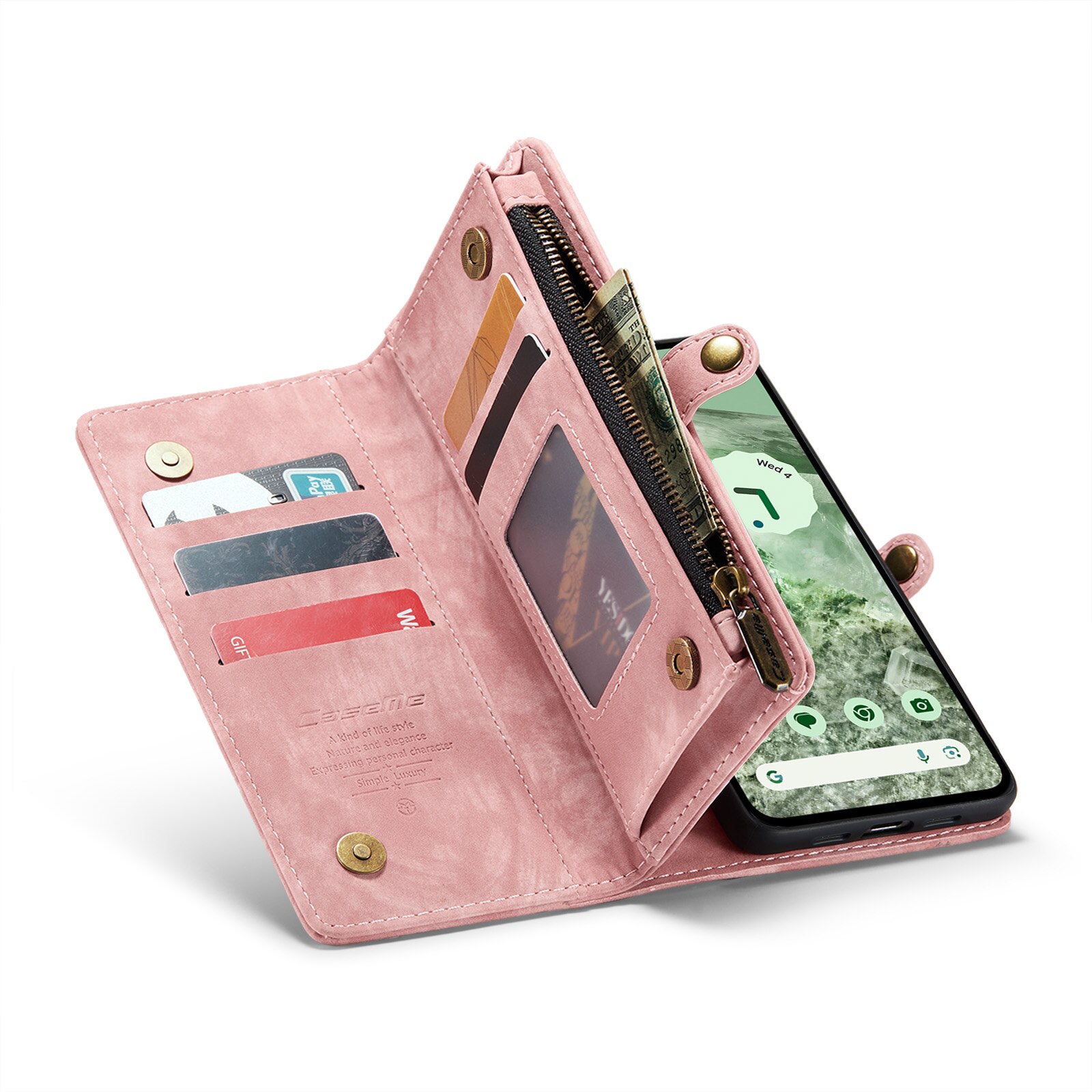 Cover portafoglio Multi-Slot Google Pixel 8a rosa