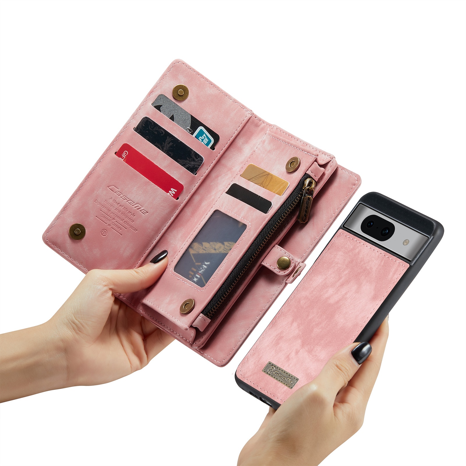 Cover portafoglio Multi-Slot Google Pixel 8a rosa