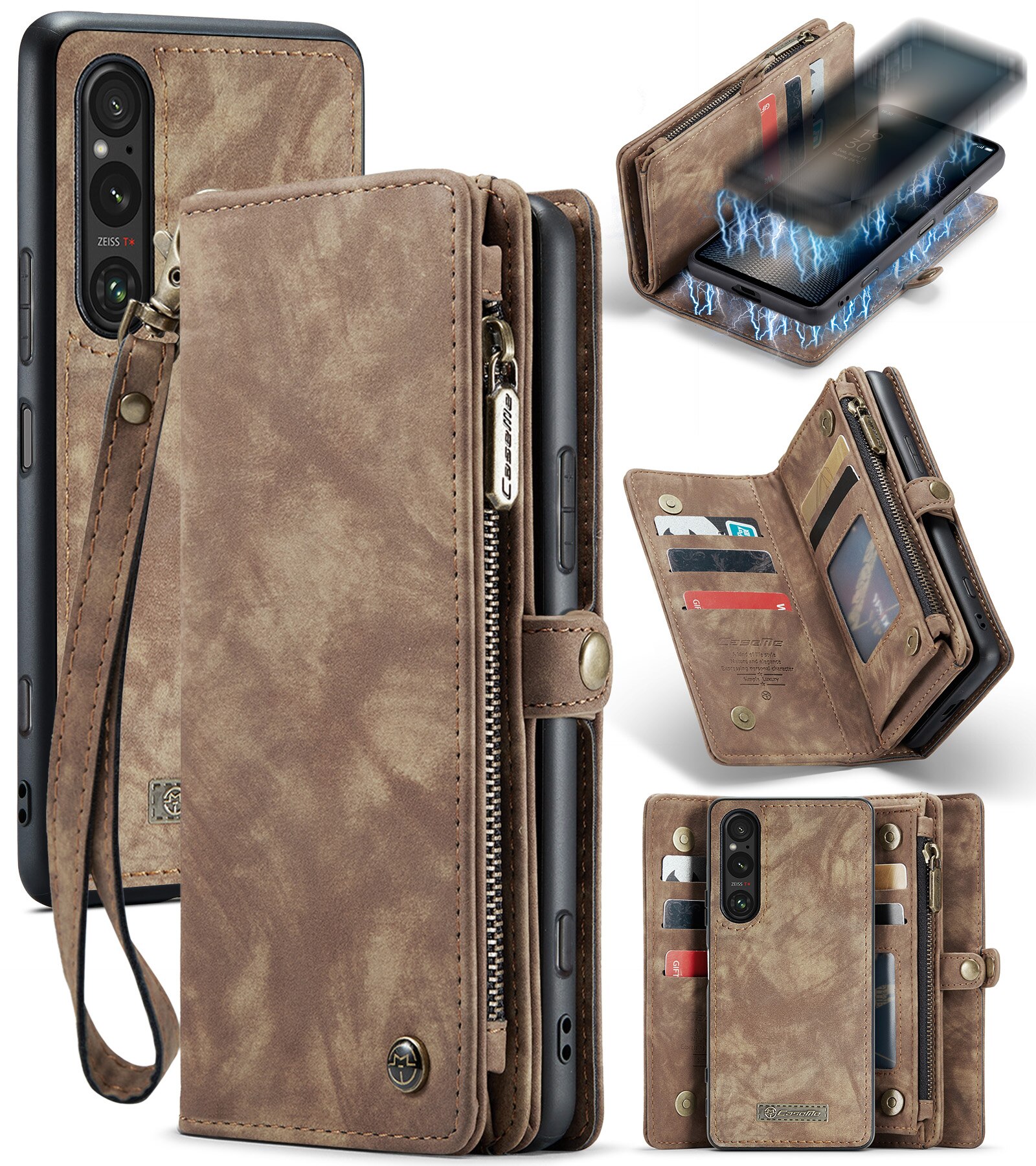 Cover portafoglio Multi-Slot Sony Xperia 10 VI marrone