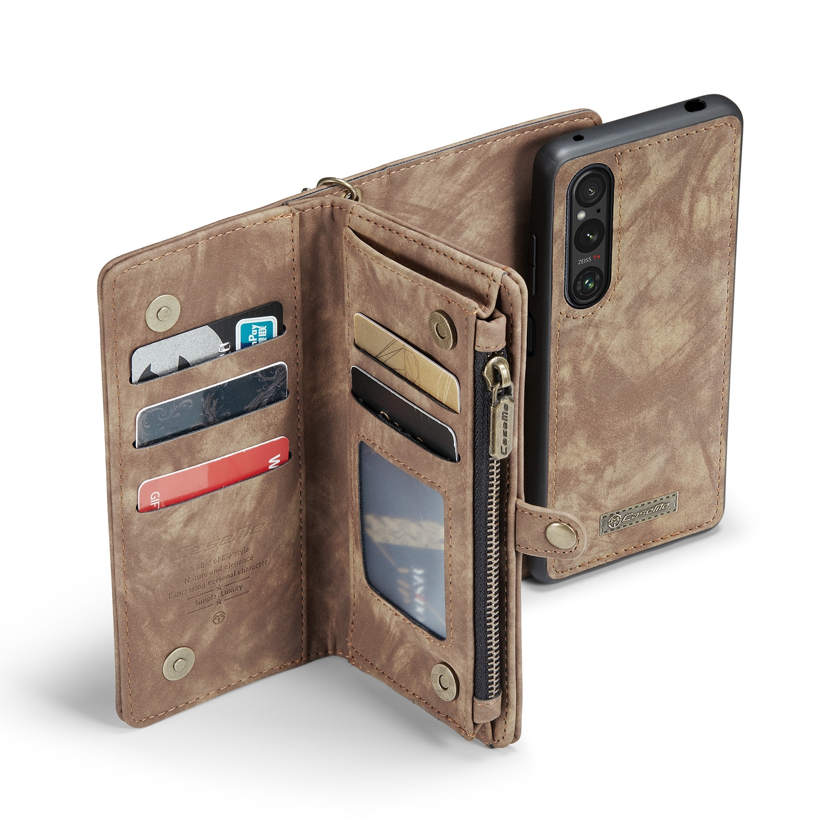 Cover portafoglio Multi-Slot Sony Xperia 10 VI marrone