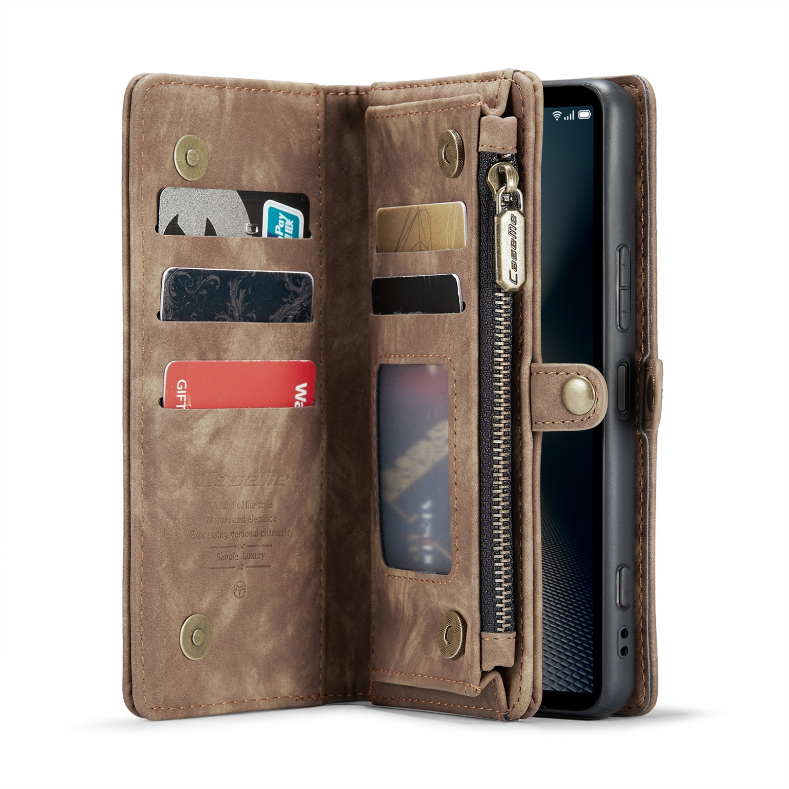 Cover portafoglio Multi-Slot Sony Xperia 10 VI marrone