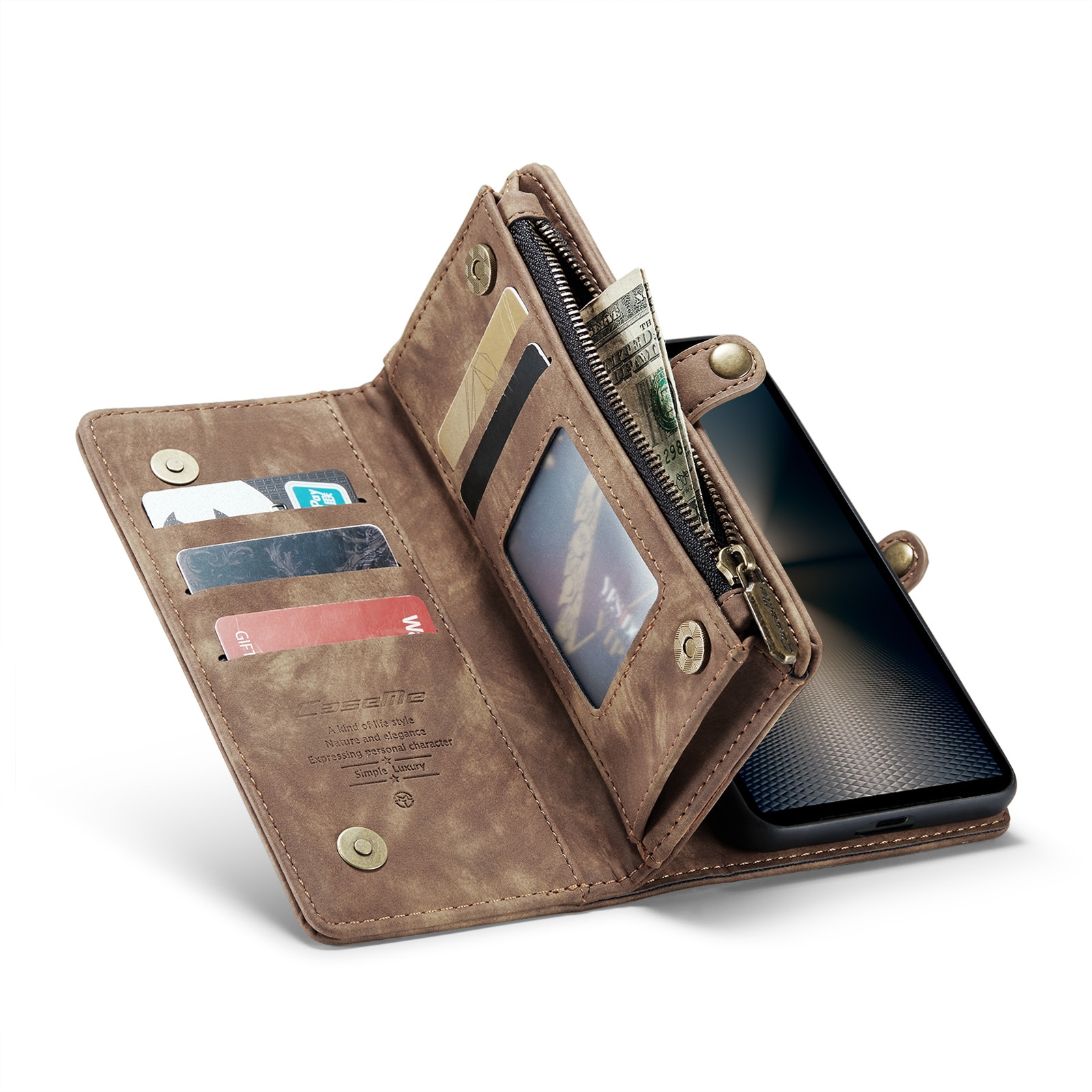 Cover portafoglio Multi-Slot Sony Xperia 10 VI marrone